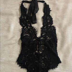 Bluebella Black Lace Halter Chemise